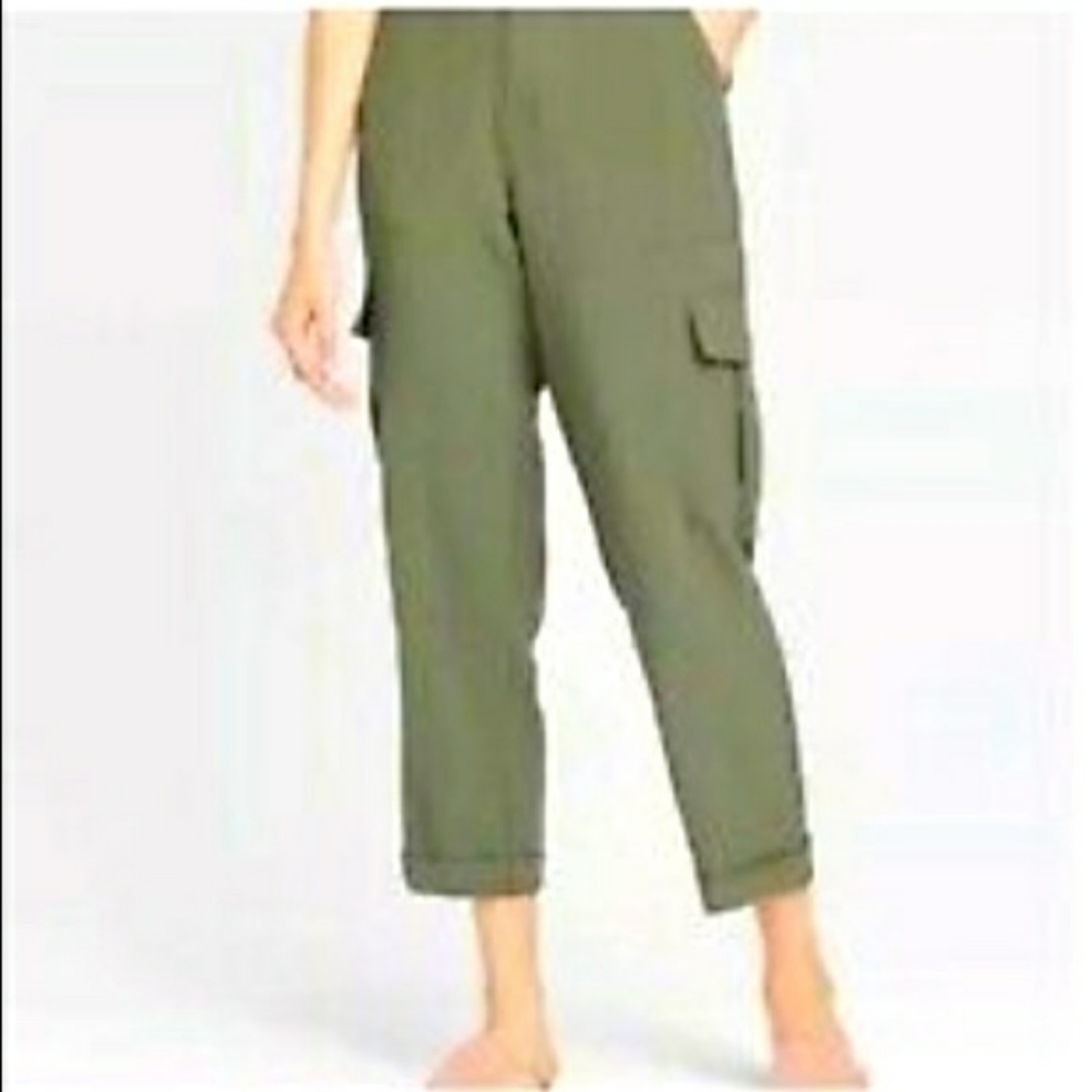 A New Day Olive Green Cargo Pants, Size 14 - Picture 2 of 7